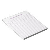 Modern Lavender Lined Personalized Notitieblok (Schuin)