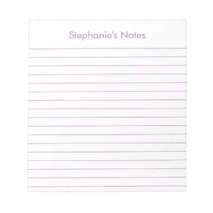 Modern Lavender Lined Personalized Notitieblok