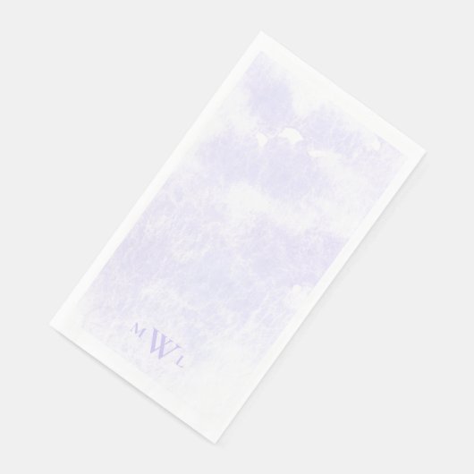 Modern Lavender Monogram Bruiloftssplash Servet (Hoek)