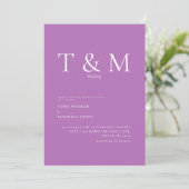 Modern Lavender Monogram no Parents Wedding Kaart (Staand voorkant)