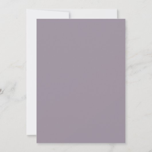 Modern Lavender Muted Script Minimal Wedding Kaart (Achterkant)