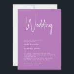 Modern Lavender No Parents Wedding Invitation Kaart<br><div class="desc">Moderne trouwuitnodiging. Lavender Geen ouders.</div>