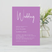 Modern Lavender No Parents Wedding Invitation Kaart (Staand voorkant)