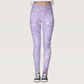 Modern Lavender paars Glitter Sparkles Gift Leggings (Voorkant)