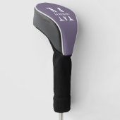 Modern Lavender Paars Minimalist Monogram Naam Golfheadcover (Schuin)