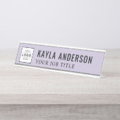 Modern Lavender Paars - persoonlijke zakelijke Log Bureau Naambordje (Voorkant)