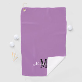 Modern Lavender Paars Script - Aangepast Golfhanddoek