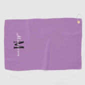 Modern Lavender Paars Script - Aangepast Golfhanddoek (Horizontaal)