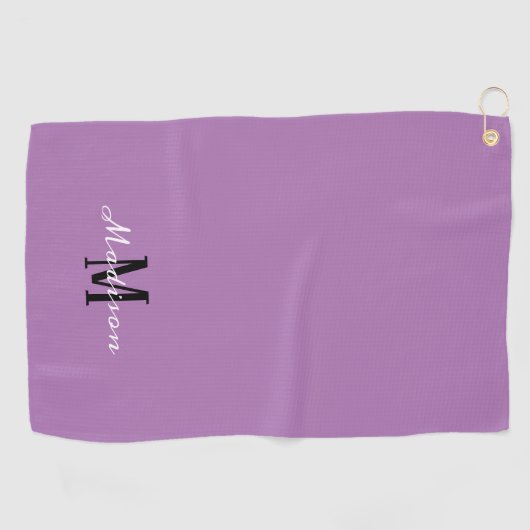 Modern Lavender Paars Script - Aangepast Golfhanddoek (Horizontaal)