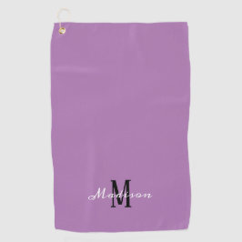 Modern Lavender Paars Script - Aangepast Golfhanddoek
