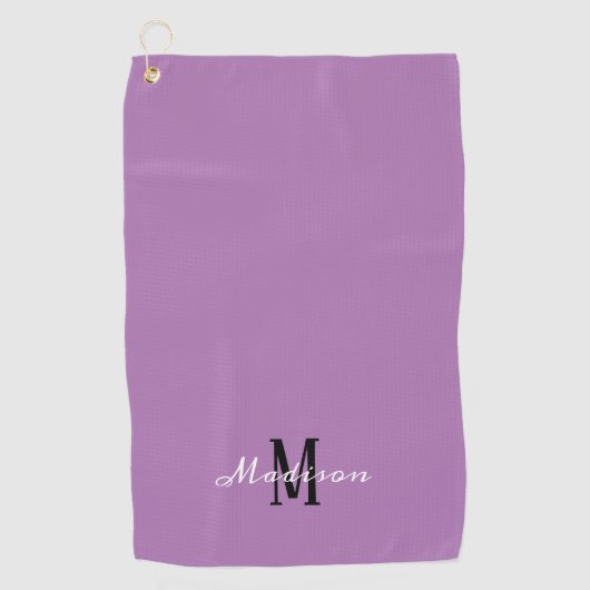 Modern Lavender Paars Script - Aangepast Golfhanddoek (Voorkant)