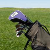 Modern Lavender Paars Script Monogram naam Golfheadcover (Insitu)
