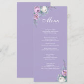 Modern Lavender Paars Wedding Menu Kaart (Voorkant / Achterkant)