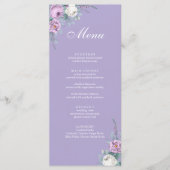 Modern Lavender Paars Wedding Menu Kaart (Voorkant)