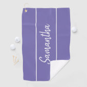 Modern Lavender Paarse hand Letterige scriptnaam Golfhanddoek (Insitu)