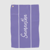 Modern Lavender Paarse hand Letterige scriptnaam Golfhanddoek (Voorkant)