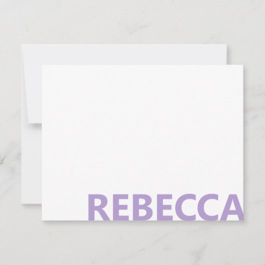 Modern Lavender Purple Bold Monogram Notitiekaartje (Voorkant)