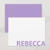 Modern Lavender Purple Bold Monogram Notitiekaartje (Voorkant / Achterkant)