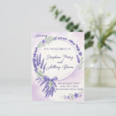Modern Lavender Typography Engagement Party Invite Aankondigingskaart (Staand voorkant)