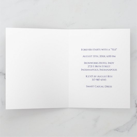 Modern Lavender Typography Engagement Party Invite Kaart (Binnen)