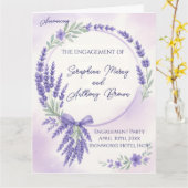 Modern Lavender Typography Engagement Party Invite Kaart (Gele Bloem)
