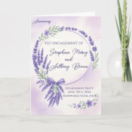 Modern Lavender Typography Engagement Party Invite Kaart