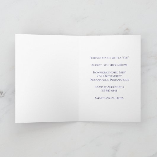 Modern Lavender Typography Engagement Party Invite Kaart (Binnen)