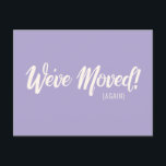 Modern Lavender We hebben een bewegende aankondigi Briefkaart<br><div class="desc">We hebben het Briefkaart 'New Home Moving Announcement' in Modern Lavender verplaatst</div>