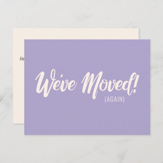 Modern Lavender We hebben een bewegende aankondigi Briefkaart (Voorkant / Achterkant)
