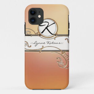 Modern Lavish Elegant Sinaasappel Pink Jewel Monog Case-Mate iPhone Case