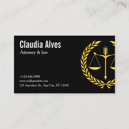 Modern Law & Justice Business Card | Attorney Visitekaartje (Achterkant)