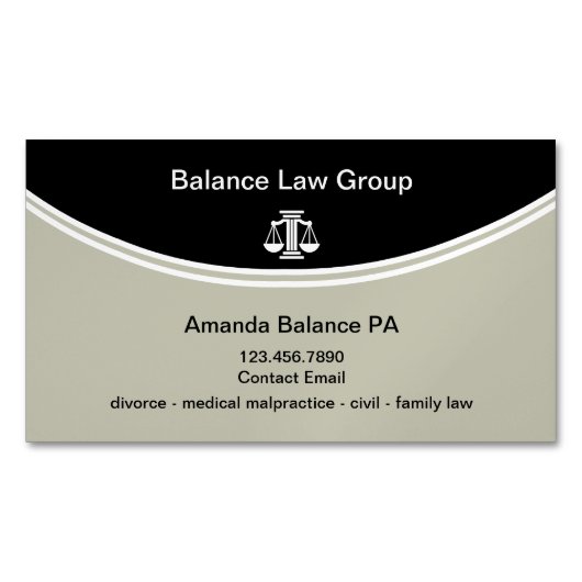 Modern Law Logo Magnetische Attorney Visitekaartje Magnetisch Visitekaartje (Voorkant)