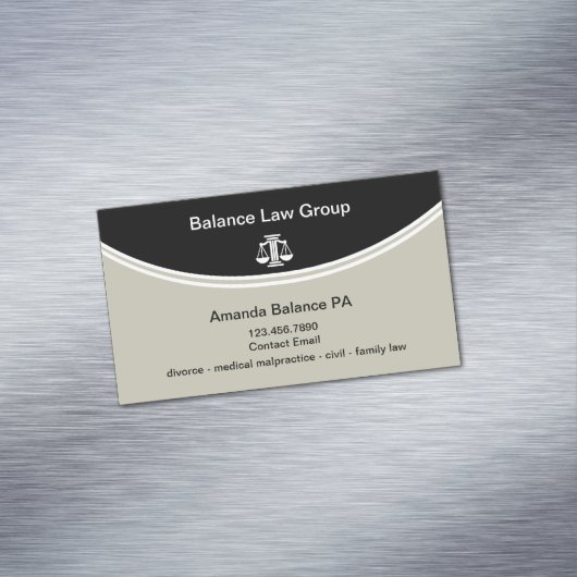 Modern Law Logo Magnetische Attorney Visitekaartje Magnetisch Visitekaartje (Voorbeeld)