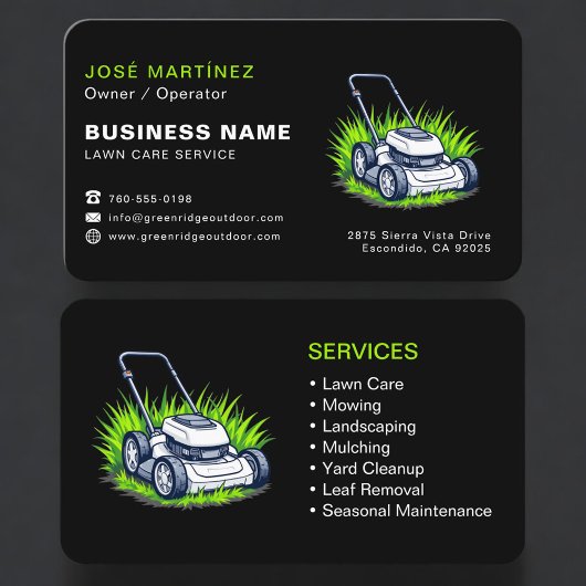 Modern Lawn Care and Maintenance Visitekaartje