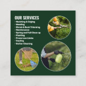 Modern Lawn Care Landscaping Maaiservice Vierkante Visitekaartje (Achterkant)