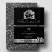 Modern Lawn Care Logo Landscaper Service QR Code Visitekaartje