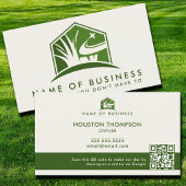 Modern Lawn Care Logo Landscaper Service QR Code Visitekaartje