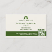Modern Lawn Care Logo Landscaper Service QR Code Visitekaartje (Achterkant)