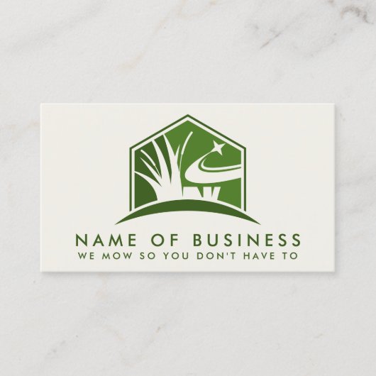 Modern Lawn Care Logo Landscaper Service QR Code Visitekaartje (Voorkant)