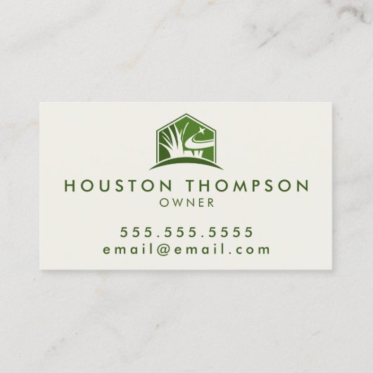 Modern Lawn Care Logo Professioneel Landschap Visitekaartje (Achterkant)