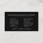 Modern Lawn Care Services Visitekaartje (Achterkant)