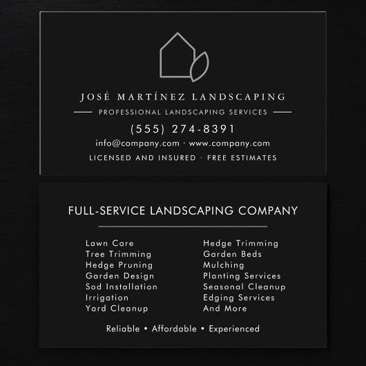 Modern Lawn Care Services Visitekaartje