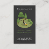 Modern Lawn Mowing Service Business Card with QR Visitekaartje (Voorkant)