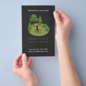 Modern Lawn Mowing Service Business Flyer with QR (Hand)