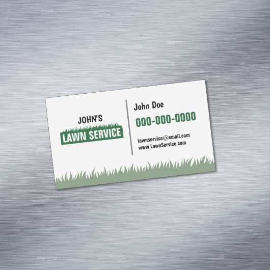 Modern Lawn Service Magnetic Profile Card Magnetisch Visitekaartje (Voorbeeld)