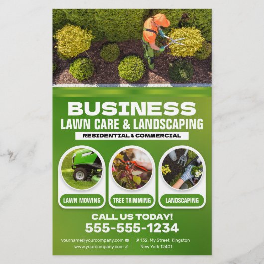 Modern Lawncare & Landscaping Lawn care maaien Flyer (Voorkant)