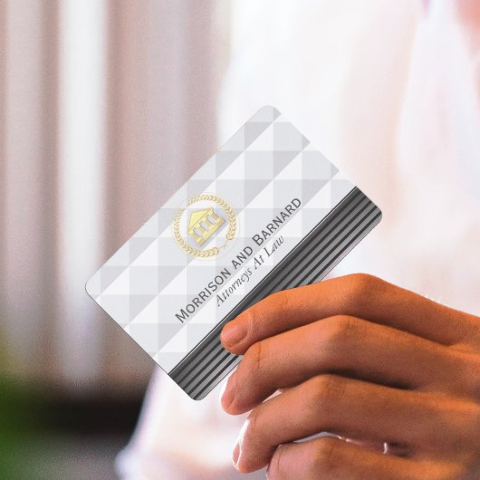 Modern Lawyer Attorney Gold en Silver Courthouse Visitekaartje