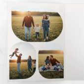 Modern Layout Family Photo Christmas Holiday Drieluik Uitnodiging (Binnenzijde eerst)