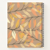 Modern Leaf and Branch Autumn Pattern Personalized Notitieboek (Achterkant)