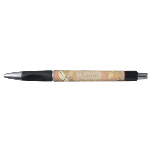 Modern Leaf and Branch Autumn Pattern Personalized Pen (Voorkant)